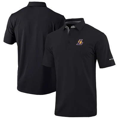 Men's Columbia Black Los Angeles Lakers Omni-Wick Even Lie Polo