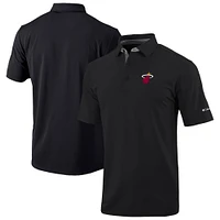 Men's Columbia Black Miami Heat Omni-Wick Even Lie Polo