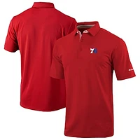 Men's Columbia Red Philadelphia 76ers Omni-Wick Even Lie Polo