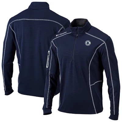 Men's Columbia  Navy LA Clippers Omni-Wick Shotgun Quarter-Zip Jacket