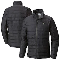 Men's Columbia  Black Milwaukee Bucks Powder Lite Omni-Heat Reflective Full-Zip Jacket