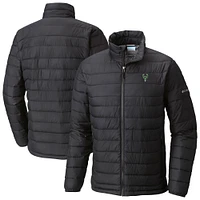 Men's Columbia  Black Milwaukee Bucks Powder Lite Omni-Heat Reflective Full-Zip Jacket