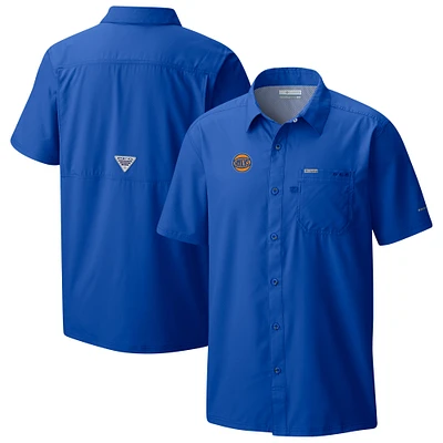 Men's Columbia  Blue New York Knicks Slack Tide Camp Button-Up Shirt