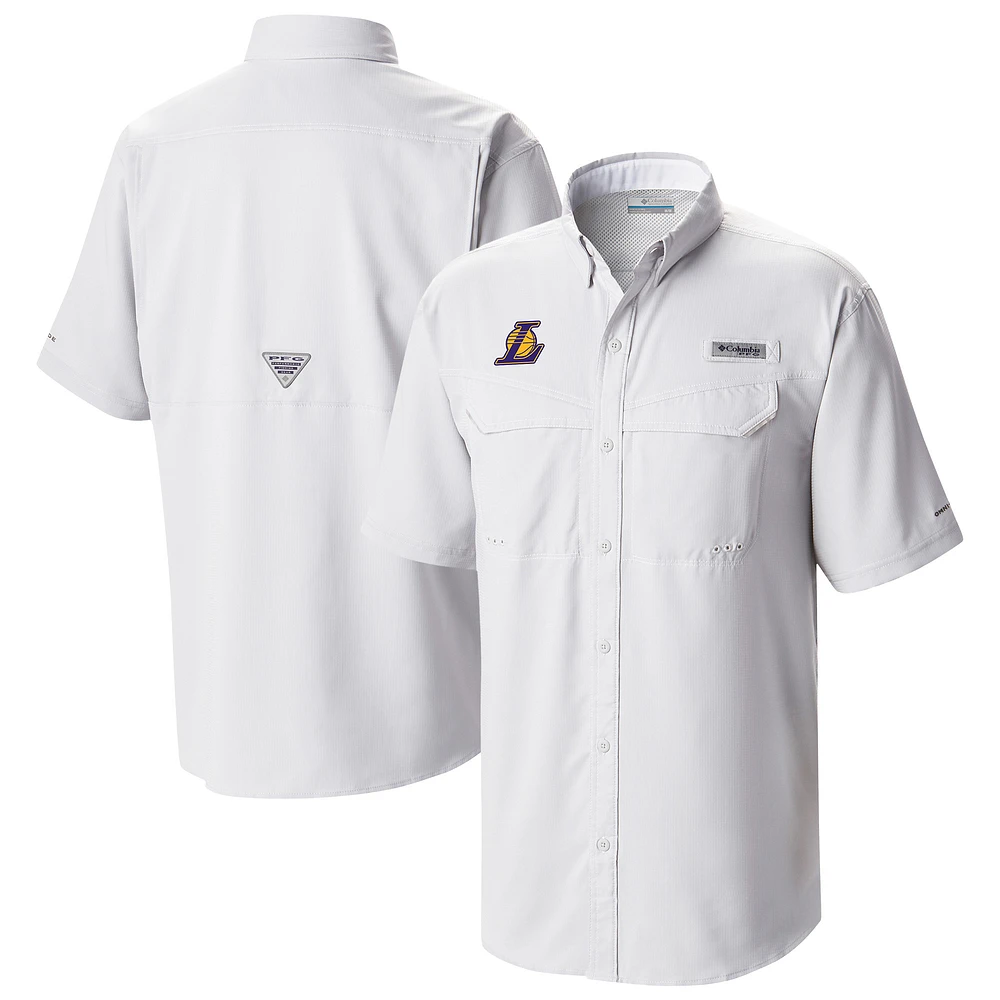 Men's Columbia Los Angeles Lakers Omni-Wick Low Drag Offshore Button-Up Shirt