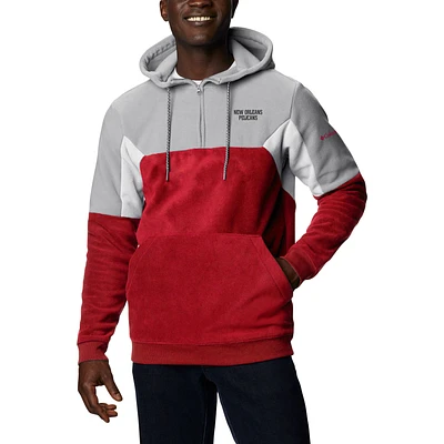 Men's Columbia Red New Orleans Pelicans Lodge Quarter-Zip Hoodie