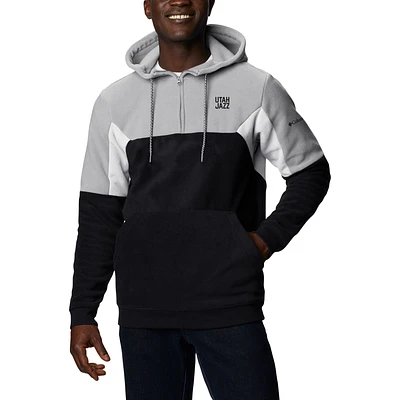 Men's Columbia Black Utah Jazz Lodge Quarter-Zip Hoodie