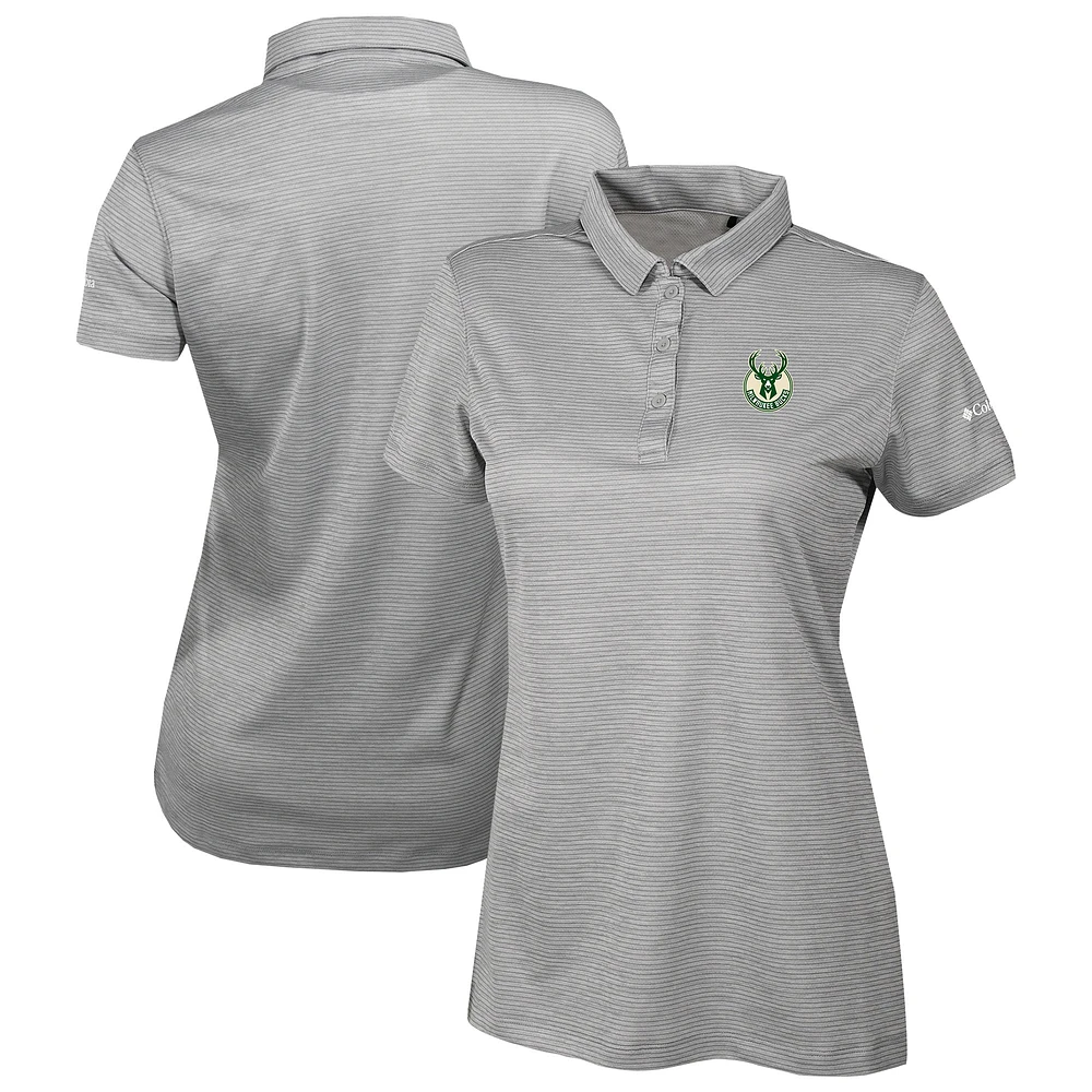 Women's Columbia Gray Milwaukee Bucks Omni-Wick Set II Polo