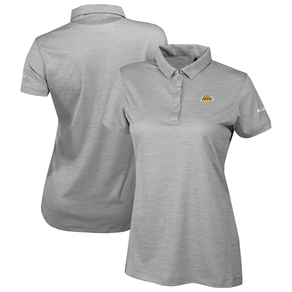 Women's Columbia Gray Los Angeles Lakers Omni-Wick Set II Polo