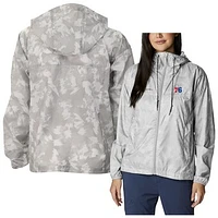 Women's Columbia  White Philadelphia 76ers Flash Challenger Novelty Full-Zip Windbreaker Jacket