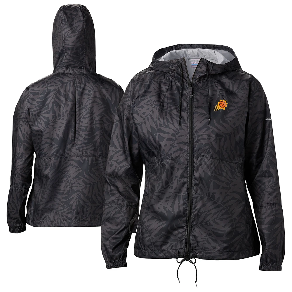 Women's Columbia Black Phoenix Suns Flash Forward Full-Zip Windbreaker Jacket