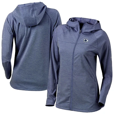 Women's Columbia  Navy LA Clippers Omni-Wick Half Shot Full-Zip Hoodie