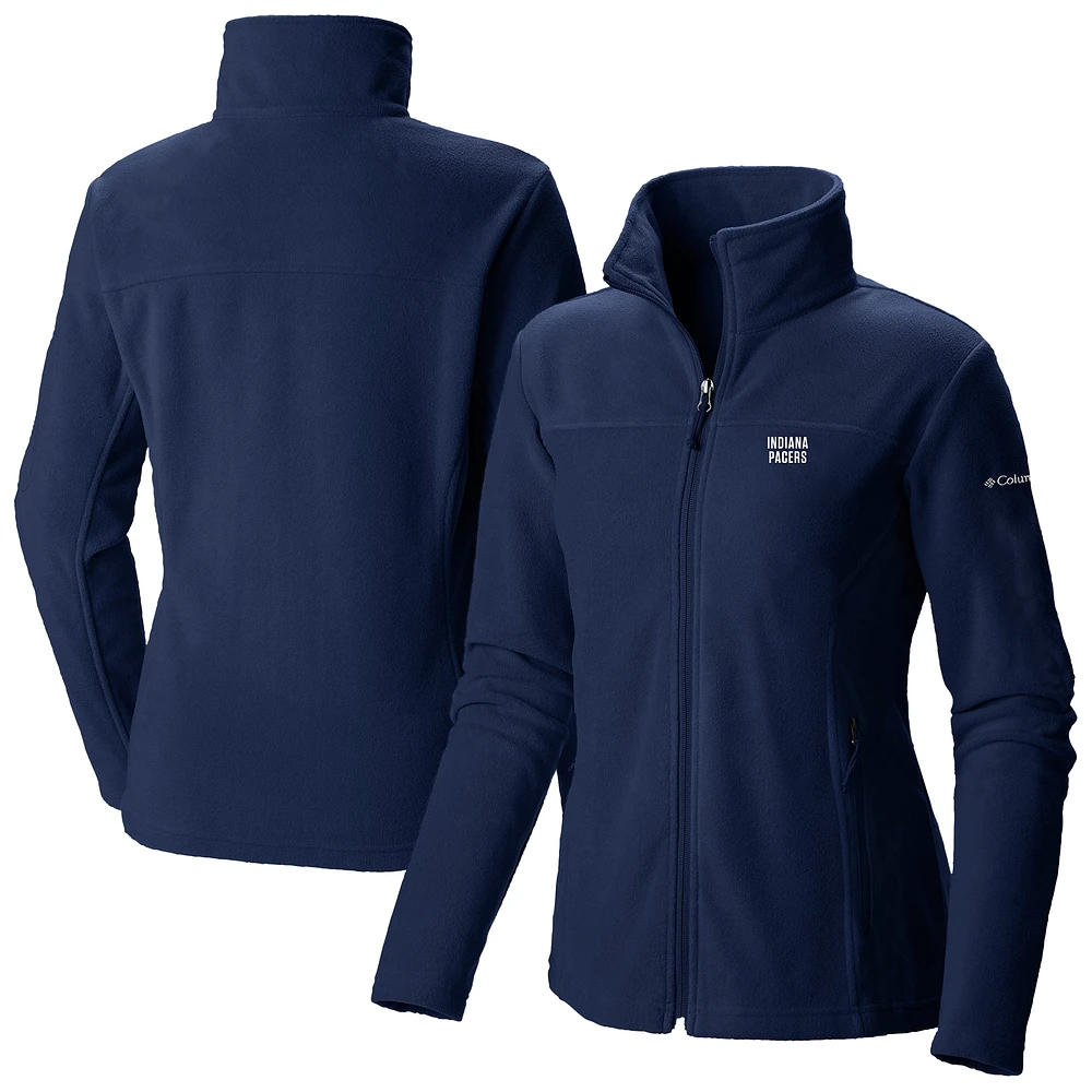 Women's Columbia Navy Indiana Pacers Give & Go II Fleece Full-Zip Jacket