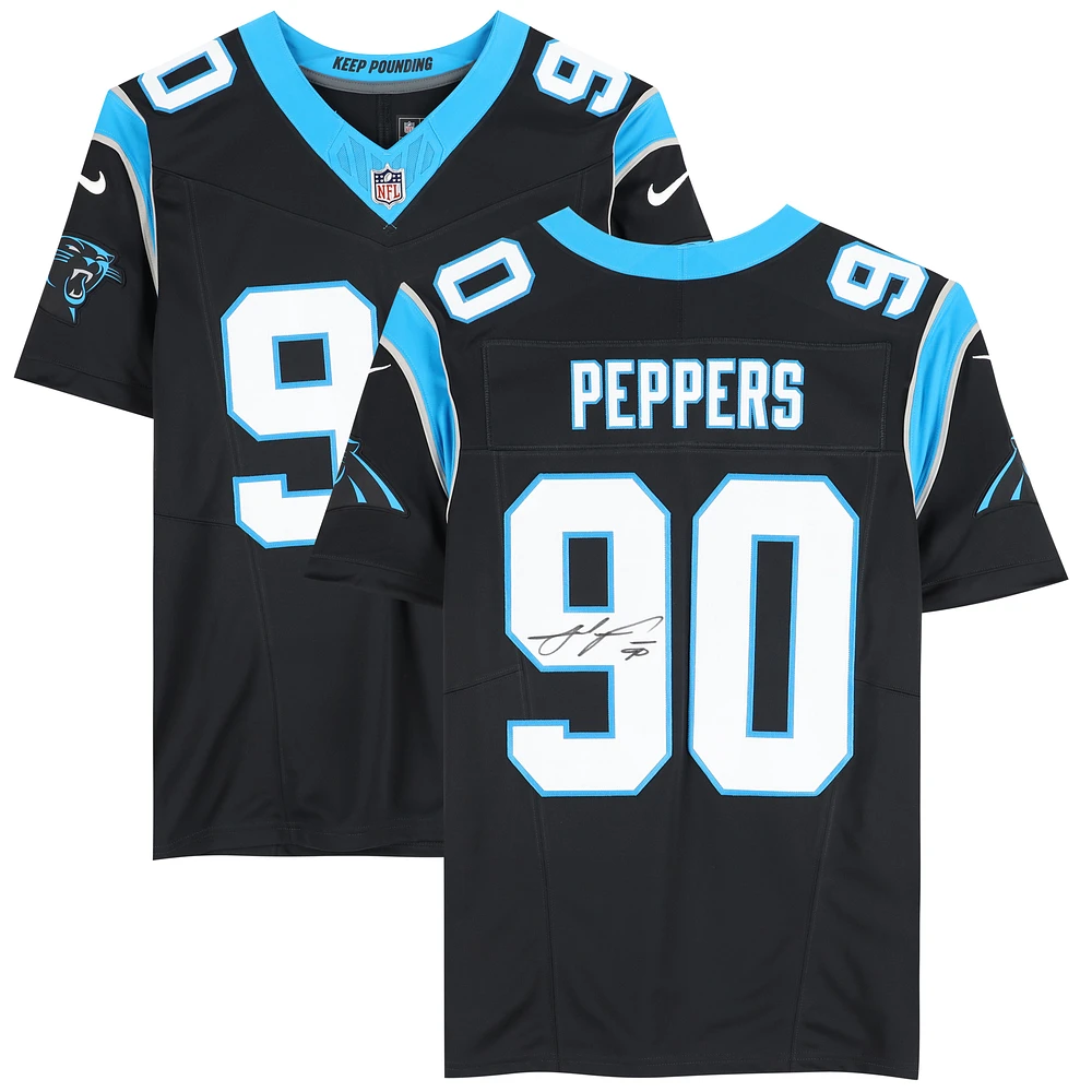 Julius Peppers Carolina Panthers Autographed Nike Limited Black Authentic Jersey