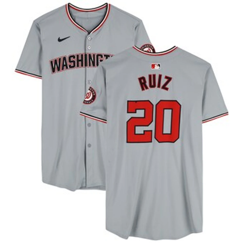 Keibert Ruiz Washington Nationals Game-Used #20 Gray Nike Jersey from March 28 & 30, 2024