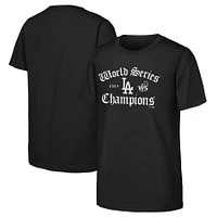 Youth Black Los Angeles Dodgers 2024 World Series Champions Old English T-Shirt