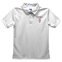 Toddler Vive La Fete  White Troy University Trojans Solid Polo