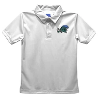 Toddler Vive La Fete  White Tulane Green Wave Solid Polo