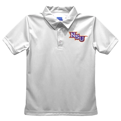 Youth Vive La Fete  White Northwestern State Demons Solid Polo