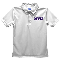 Youth Vive La Fete  White NYU Violets Solid Polo
