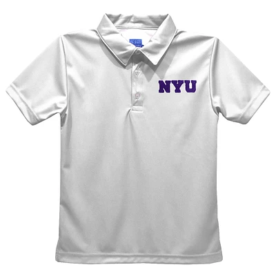 Youth Vive La Fete  White NYU Violets Solid Polo