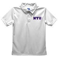 Youth Vive La Fete  White NYU Violets Solid Polo