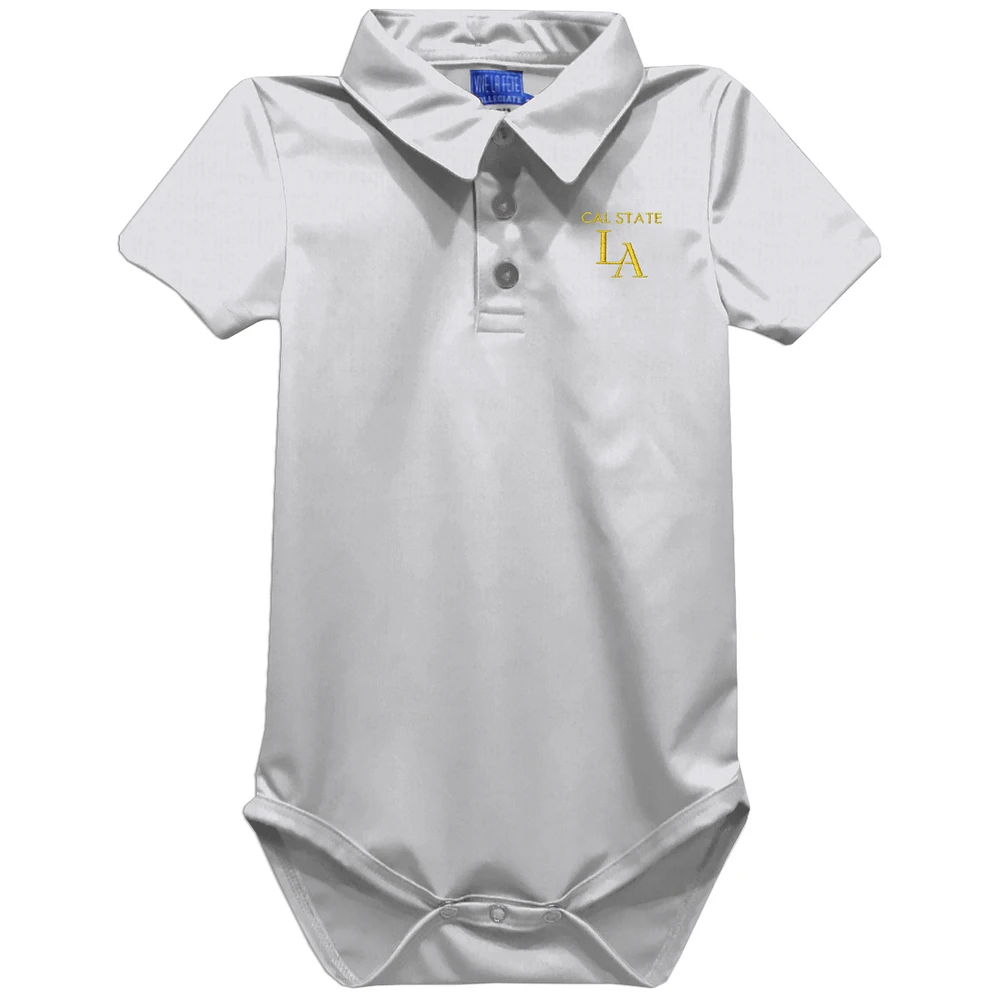 Infant Vive La Fete White Cal State L.A. Golden Eagles Polo Bodysuit