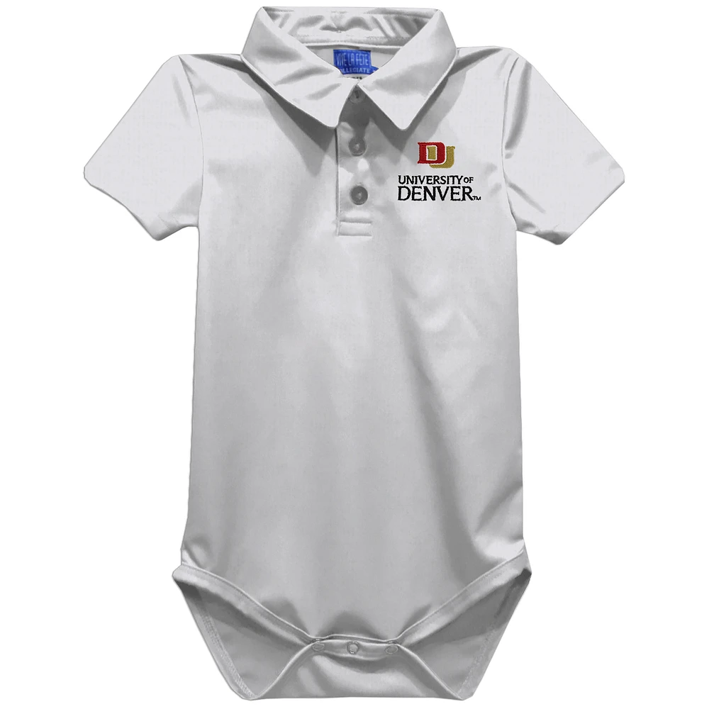 Infant Vive La Fete White Denver Pioneers Polo Bodysuit