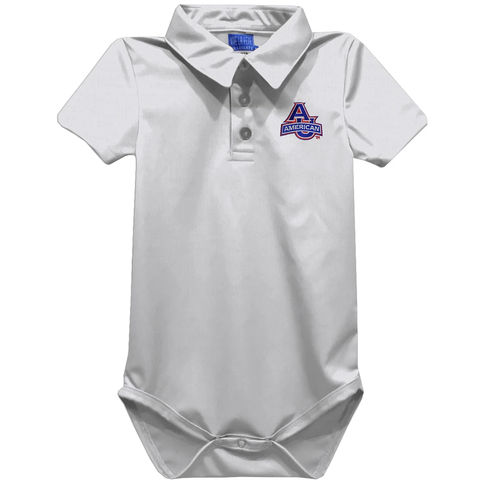 Infant Vive La Fete White American University Eagles Polo Bodysuit