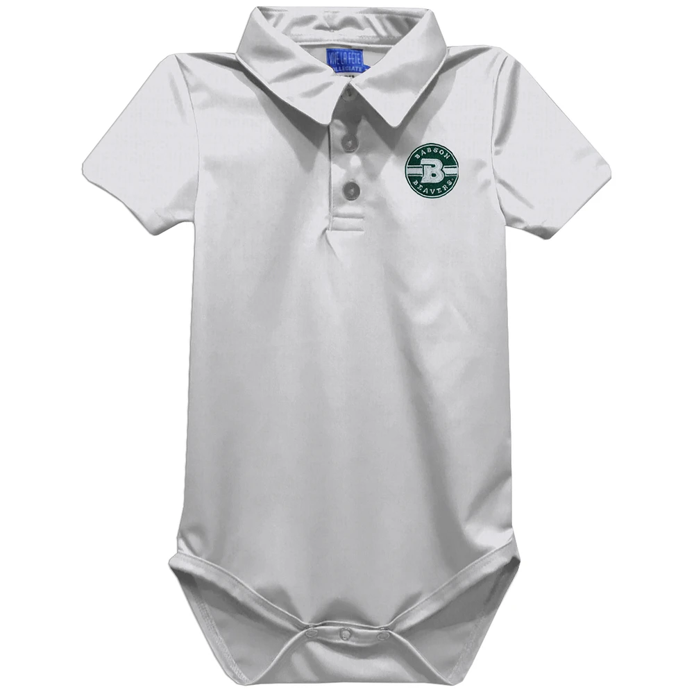 Infant Vive La Fete White Babson Beavers Polo Bodysuit