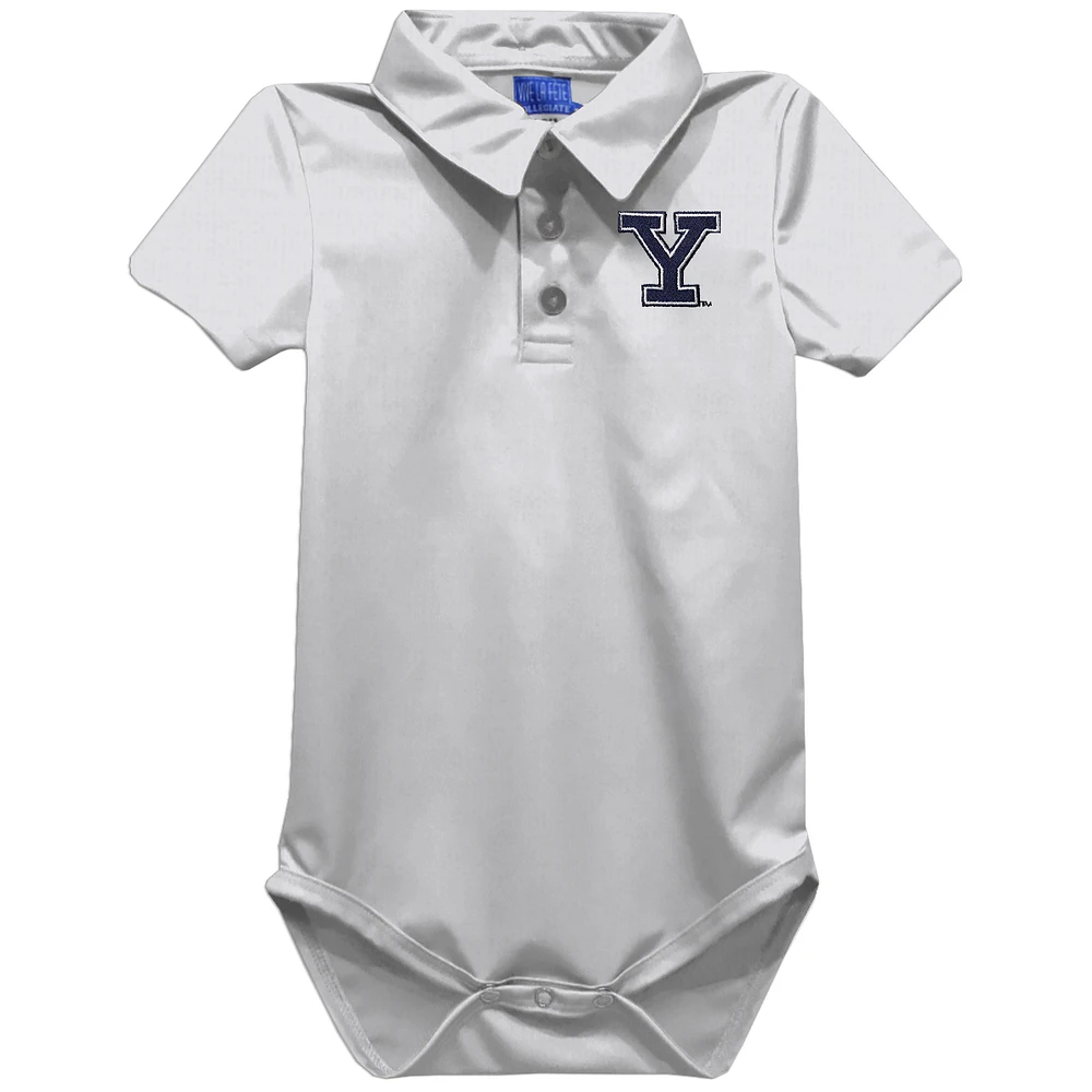 Infant Vive La Fete White Yale Bulldogs Polo Bodysuit