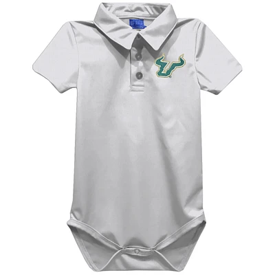 Infant Vive La Fete White South Florida Bulls Polo Bodysuit