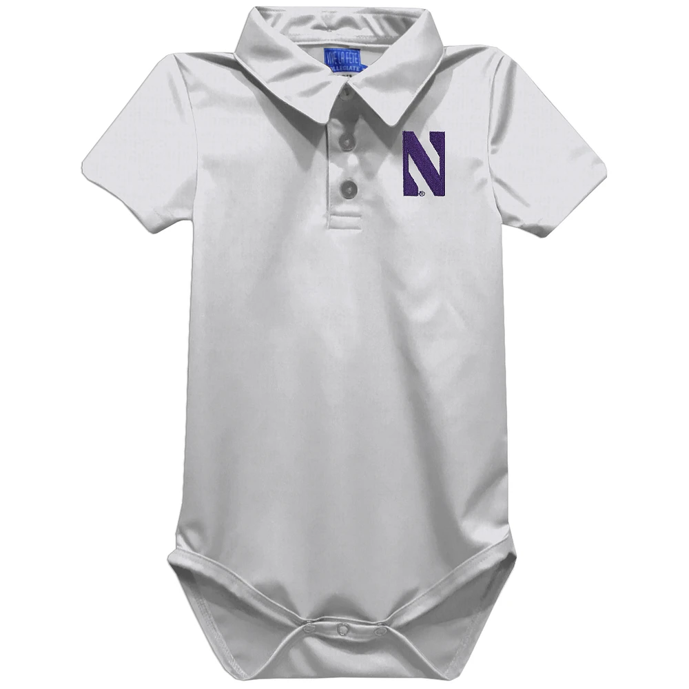 Infant Vive La Fete White Northwestern Wildcats Polo Bodysuit