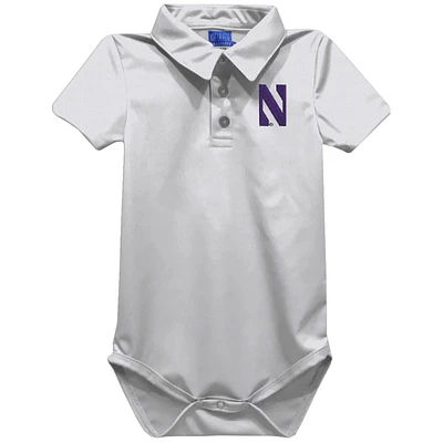 Infant Vive La Fete White Northwestern Wildcats Polo Bodysuit