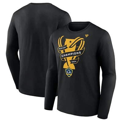 Men's Fanatics Black LA Galaxy 2024 MLS Cup Champions Locker Room Long Sleeve T-Shirt