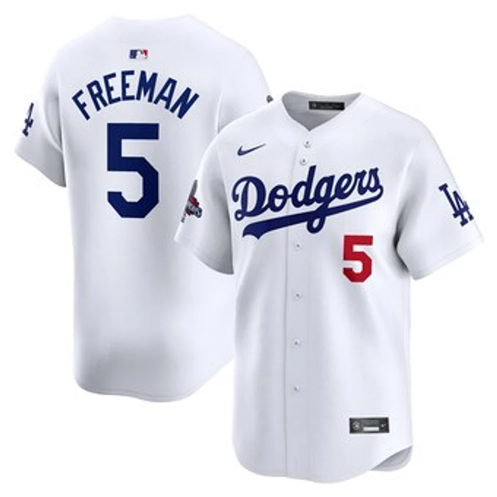 Men's Nike Freddie Freeman White Los Angeles Dodgers Home 2024 World Series Champions Limited Jersey