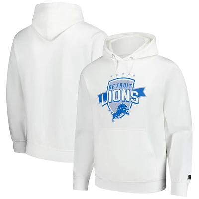 Men's Starter White Detroit Lions Vintage Pullover Hoodie