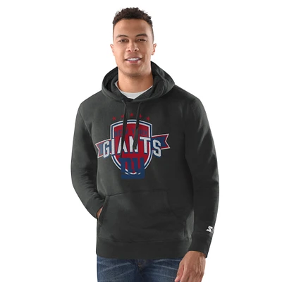 Men's Starter Charcoal New York Giants Vintage Pullover Hoodie