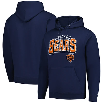 Men's Starter Navy Chicago Bears Vintage Pullover Hoodie