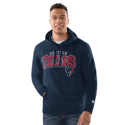 Men's Starter Navy Houston Texans Vintage Pullover Hoodie