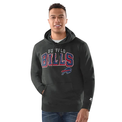 Men's Starter Charcoal Buffalo Bills Vintage Pullover Hoodie