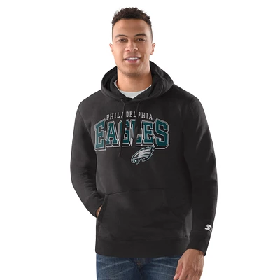 Men's Starter Black Philadelphia Eagles Vintage Pullover Hoodie