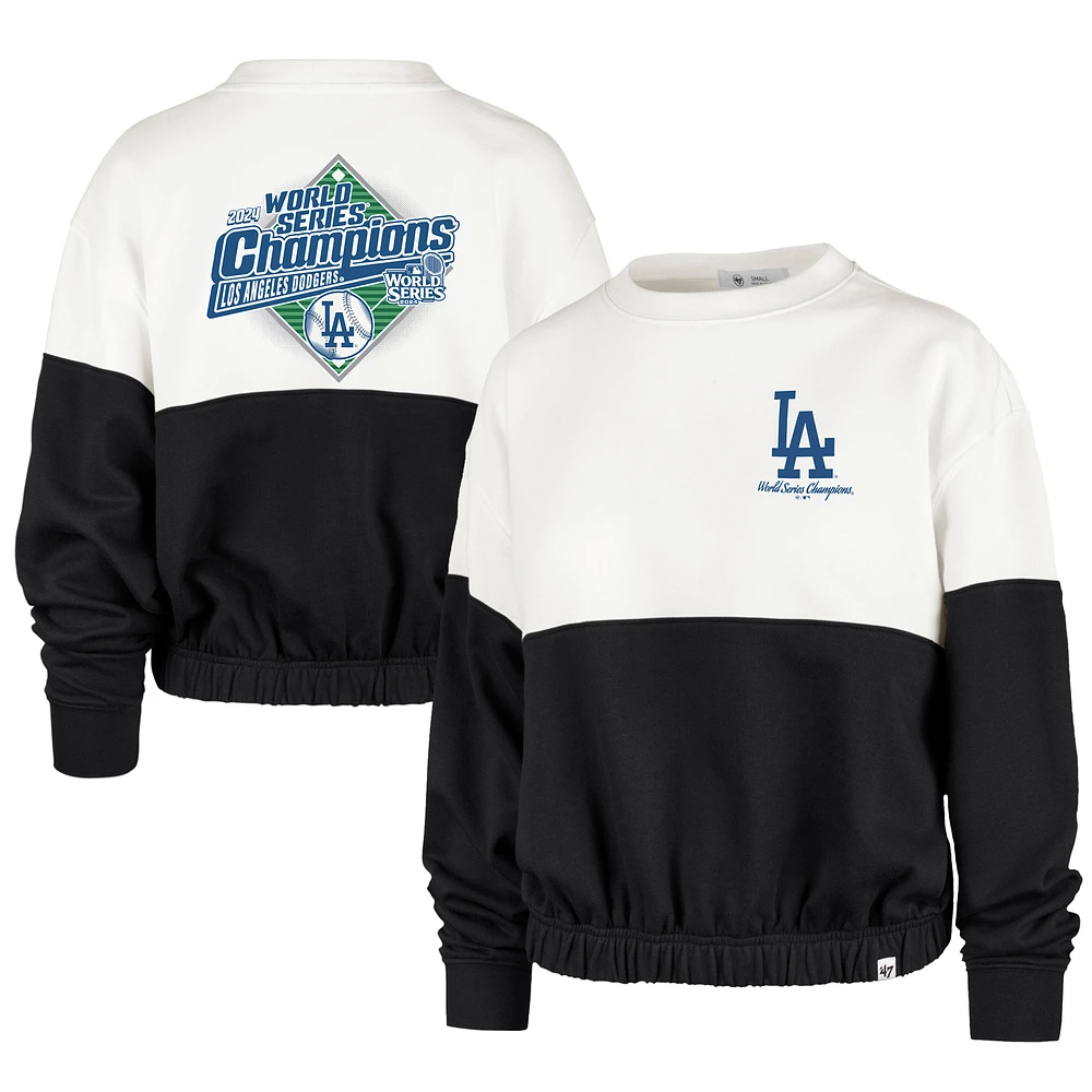 Women's '47 White/Black Los Angeles Dodgers 2024 World Series Champions Bonita Pullover Sweatshirt