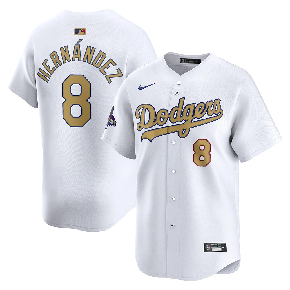Men's Nike Enrique Hernández White Los Angeles Dodgers 2025 Gold Collection Limited Jersey