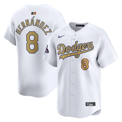 Men's Nike Enrique Hernández White Los Angeles Dodgers 2025 Gold Collection Limited Jersey