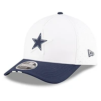 Men's New Era  White/Navy Dallas Cowboys 2025 NFL Training Camp A-Frame 9FORTY Adjustable Hat