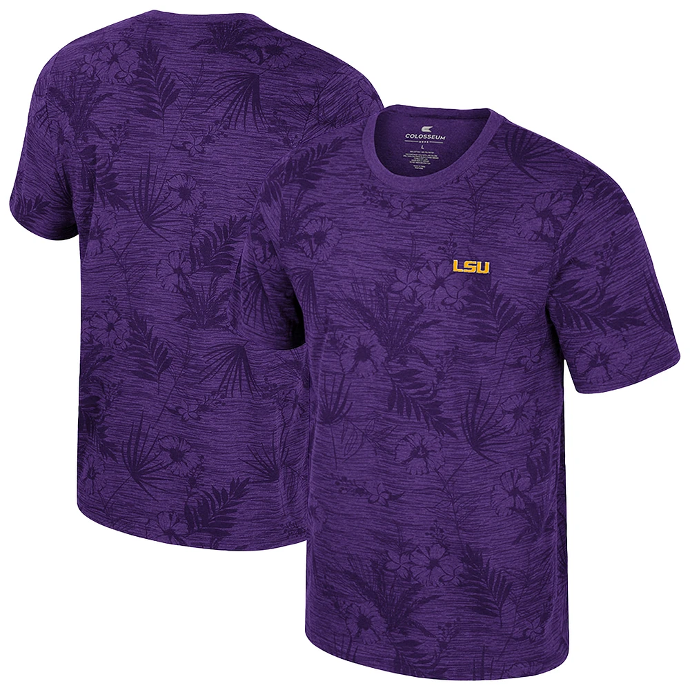 Men's Colosseum Purple LSU Tigers Floral Printed T-Shirt