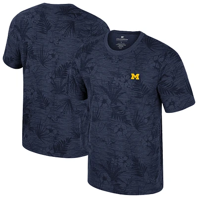 Men's Colosseum Navy Michigan Wolverines Floral Printed T-Shirt