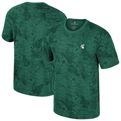 Men's Colosseum Green Michigan State Spartans Floral Printed T-Shirt