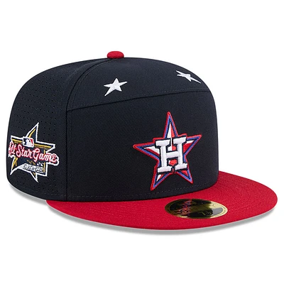 Men's New Era Navy/Red  Houston Astros 2025 MLB All-Star Game Workout Side Patch 59FIFTY Fitted Hat