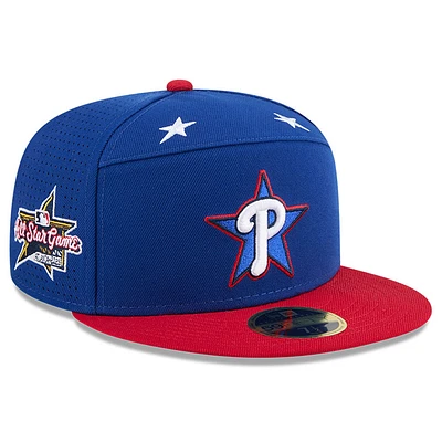 Men's New Era Blue/Red  Philadelphia Phillies 2025 MLB All-Star Game Workout Side Patch 59FIFTY Fitted Hat